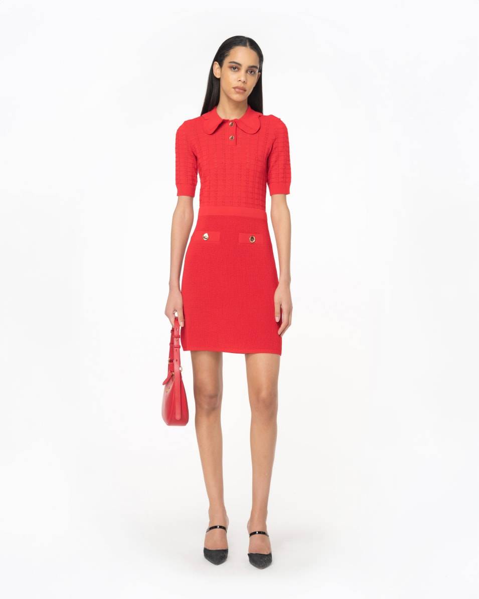 Pinko Minikleid aus Strick mit Fächermuster Super Rabatt