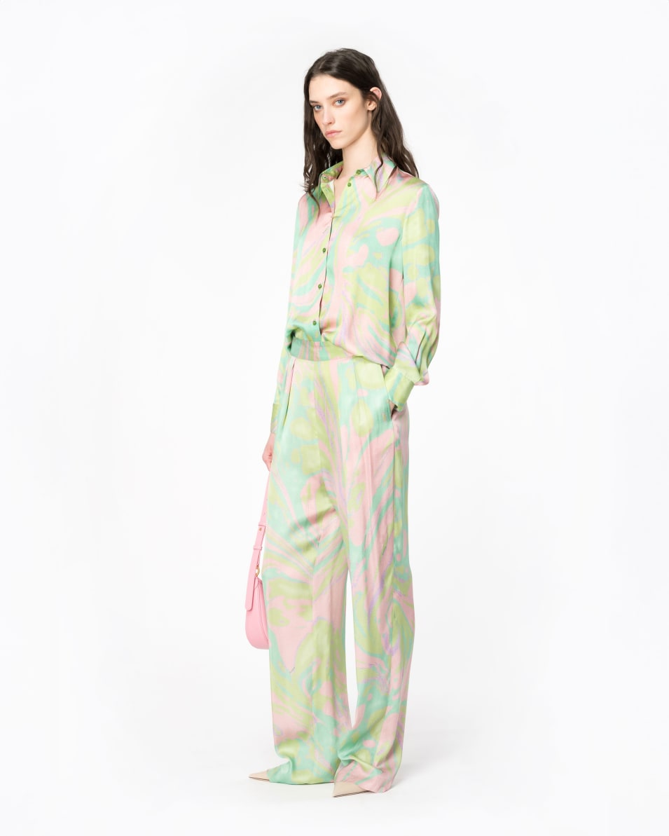Pinko Hemdbluse aus Satin mit Splash-Print Riesige Rabatte