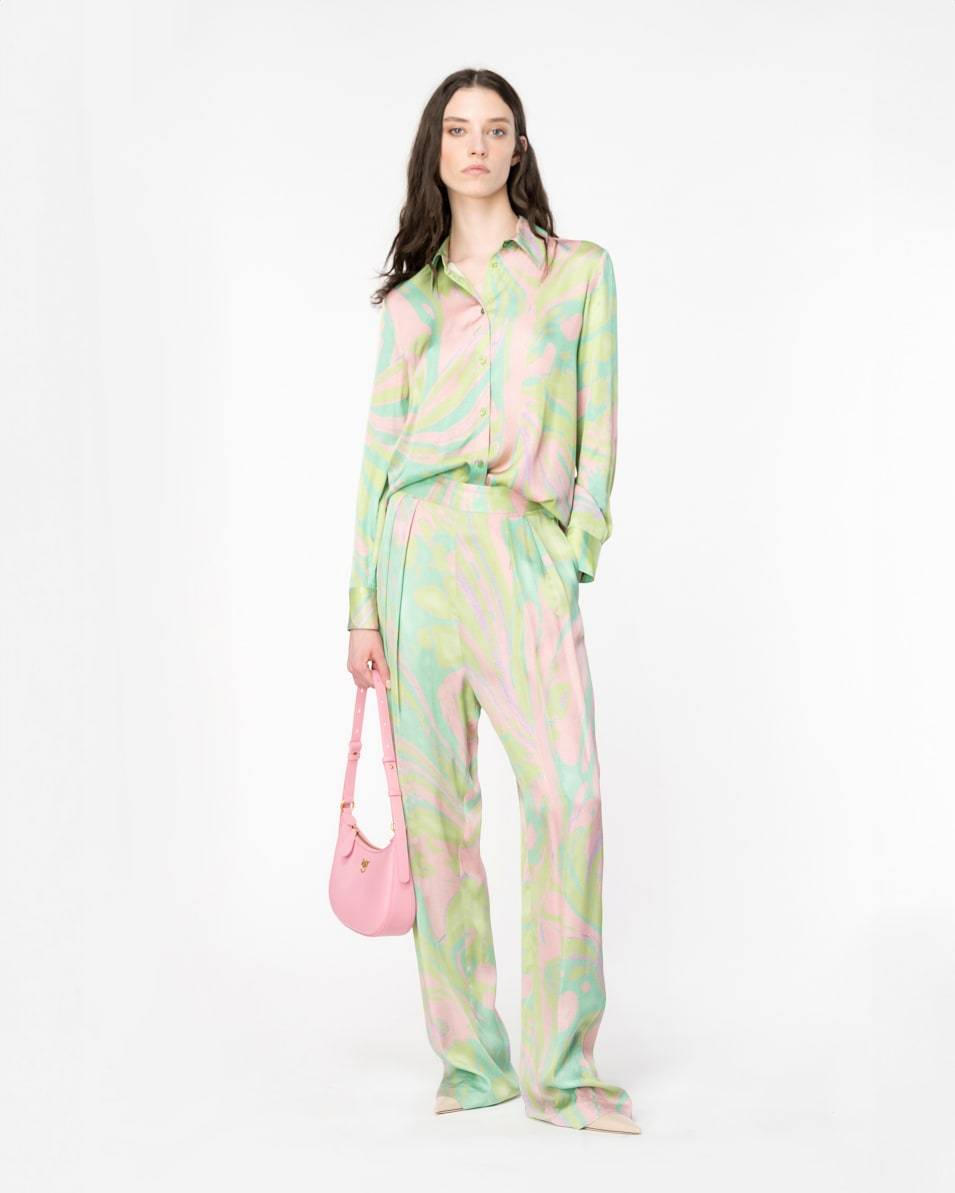 Pinko Hemdbluse aus Satin mit Splash-Print Riesige Rabatte