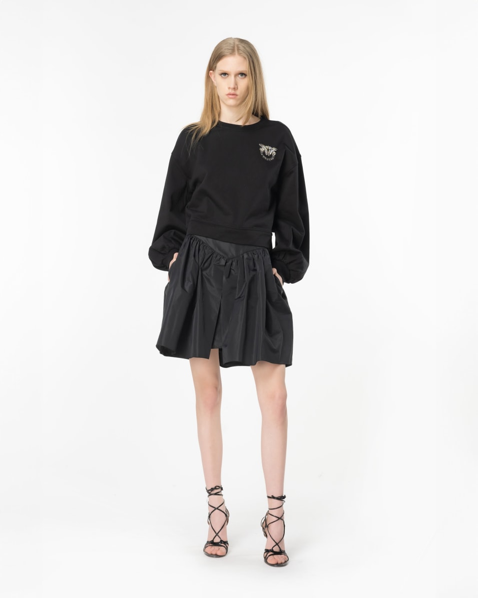 Pinko Boxy-Sweatshirt Love-Birds-Stickerei Kostenloser Versand international