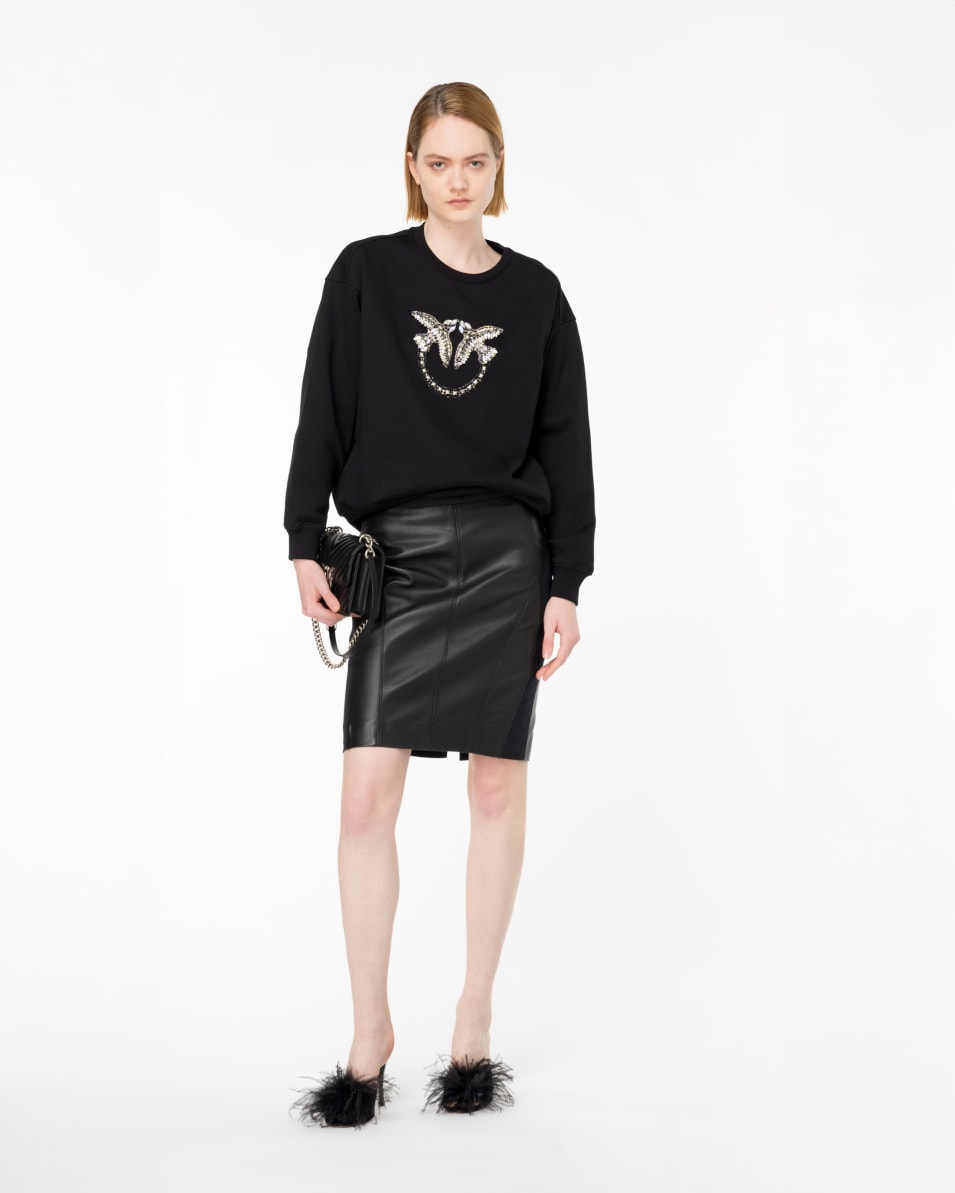 Pinko Sweatshirt Love Birds-Stickerei Großer Ausverkauf