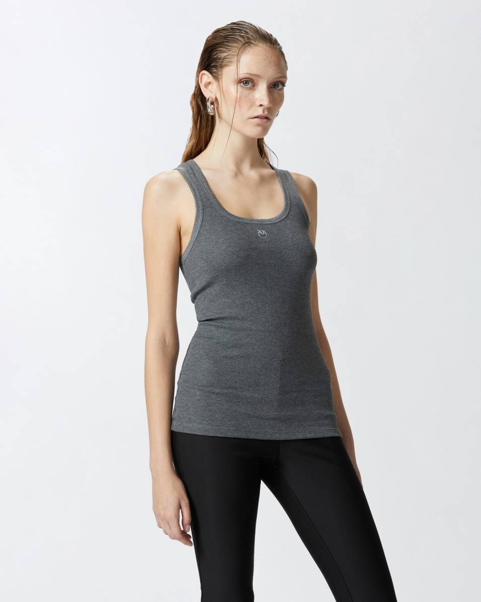 Pinko Geripptes Tanktop mit Logo Preisnachlass