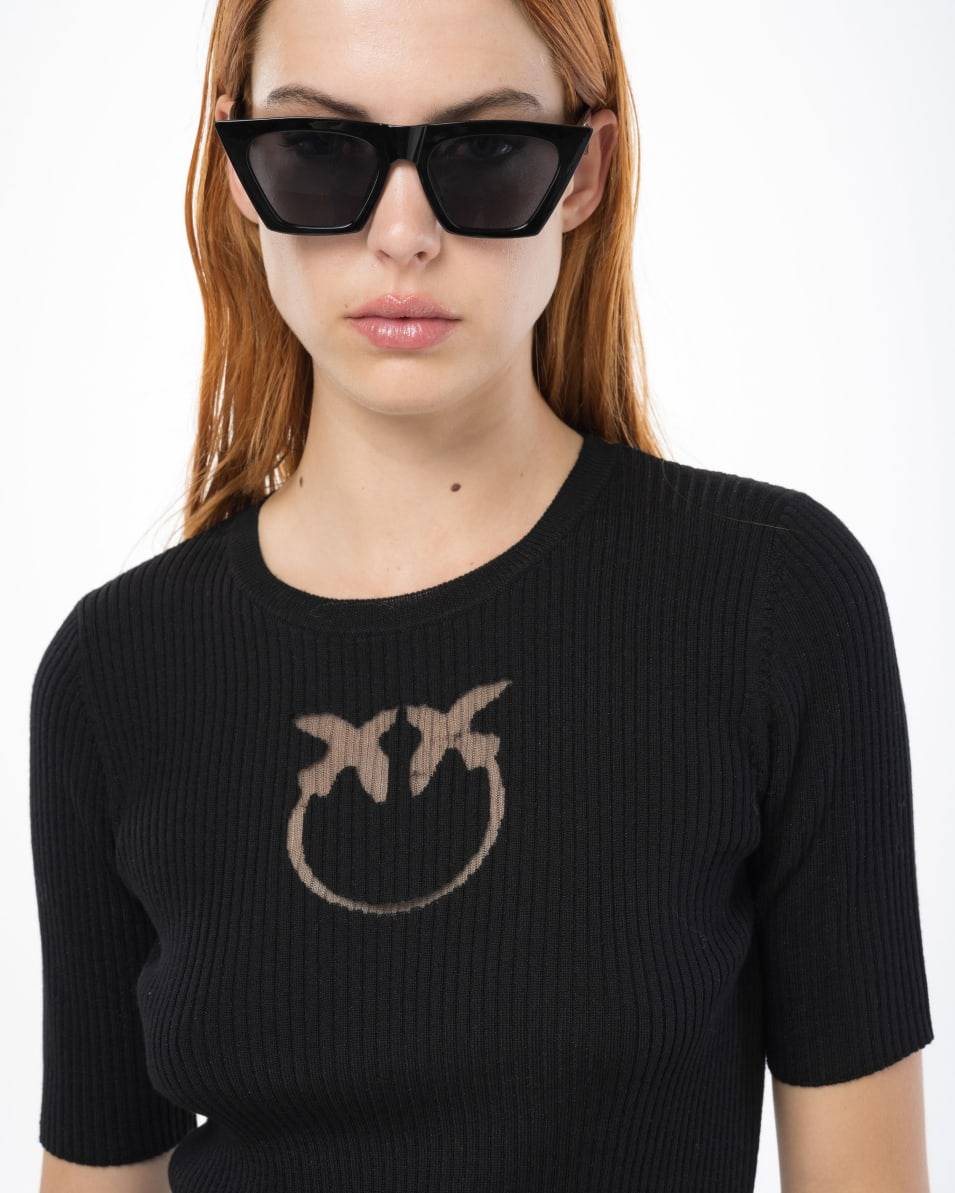 Pinko Halbarmpullover mit Logo aus Wolle 50% Rabatt für begrenzte Zeit