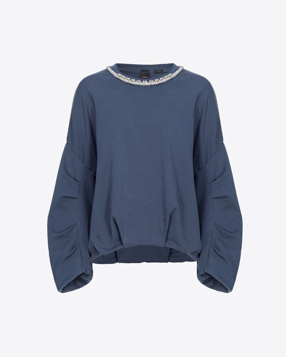 Pinko Sweatshirt mit Schmuckbesatz am Ausschnitt Fabrik Onlineshop