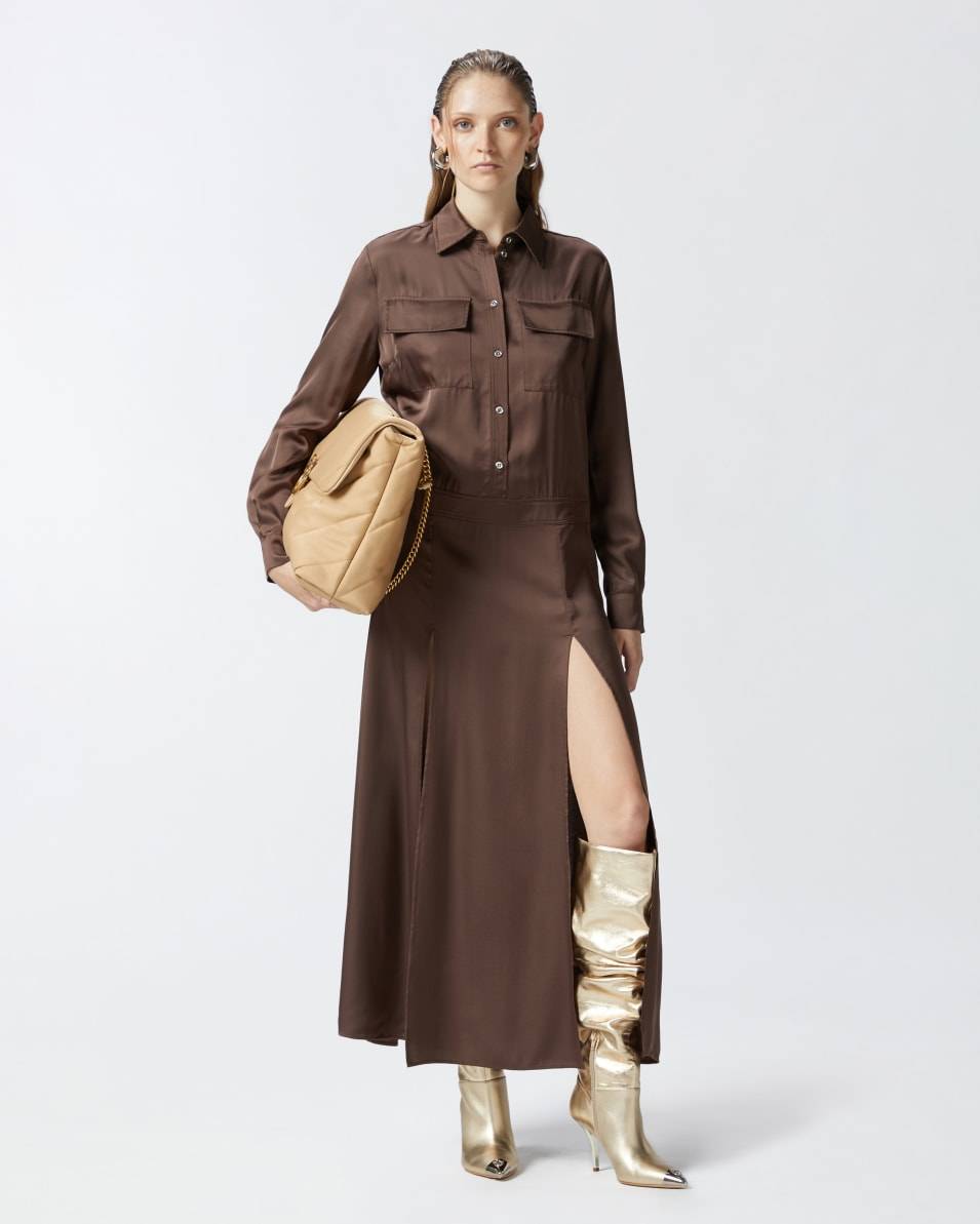 Pinko Langes Kleid aus Satin Exklusivangebot
