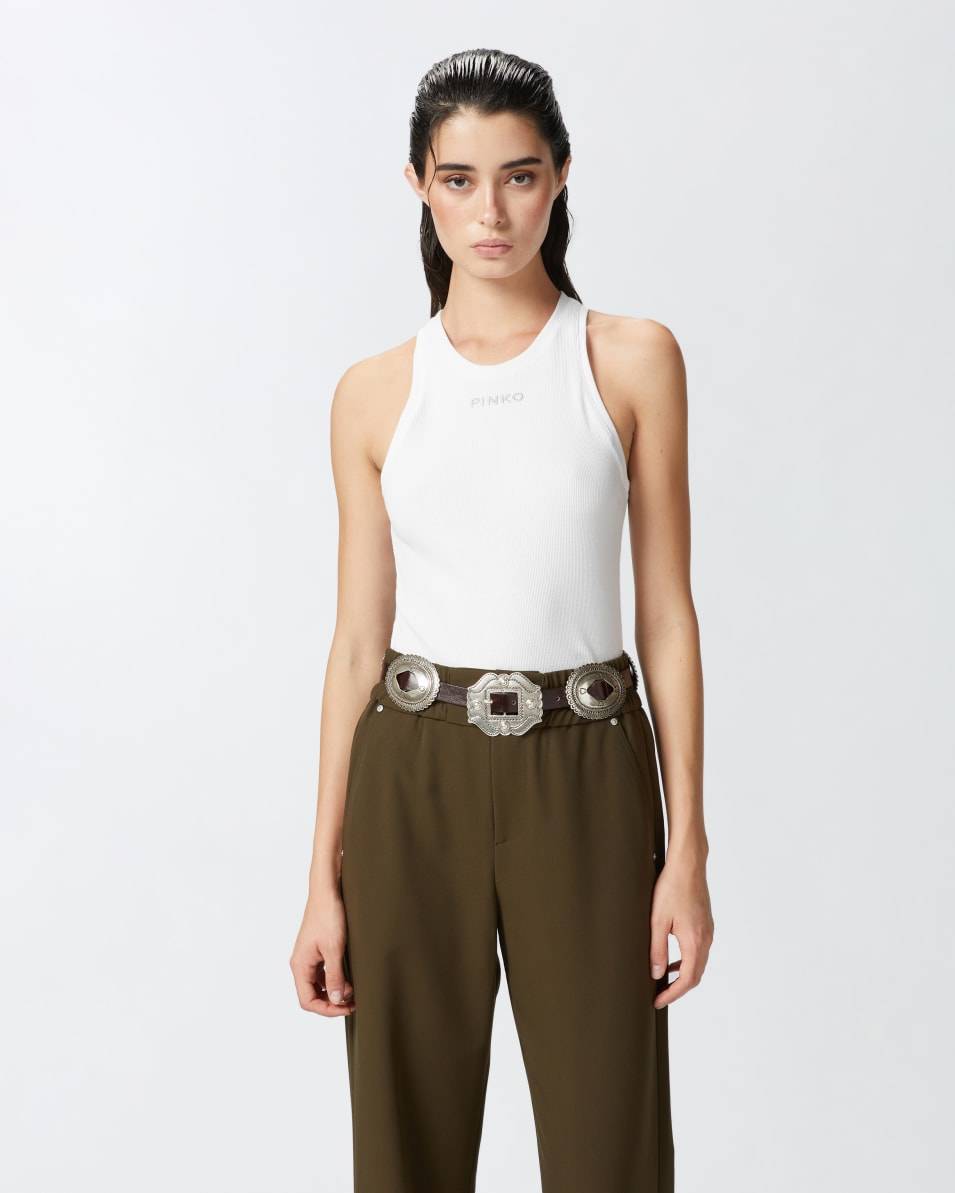 Pinko Rippen-Tanktop mit Logo Muttertagsangebot