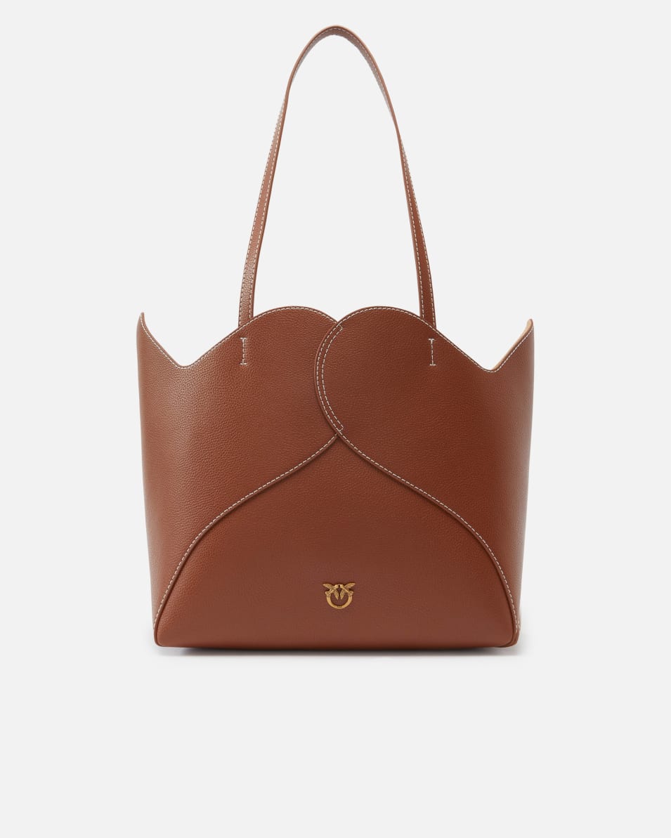 Pinko Große Shopper-Tasche aus Leder mit Herz-Design Exklusive Angebote