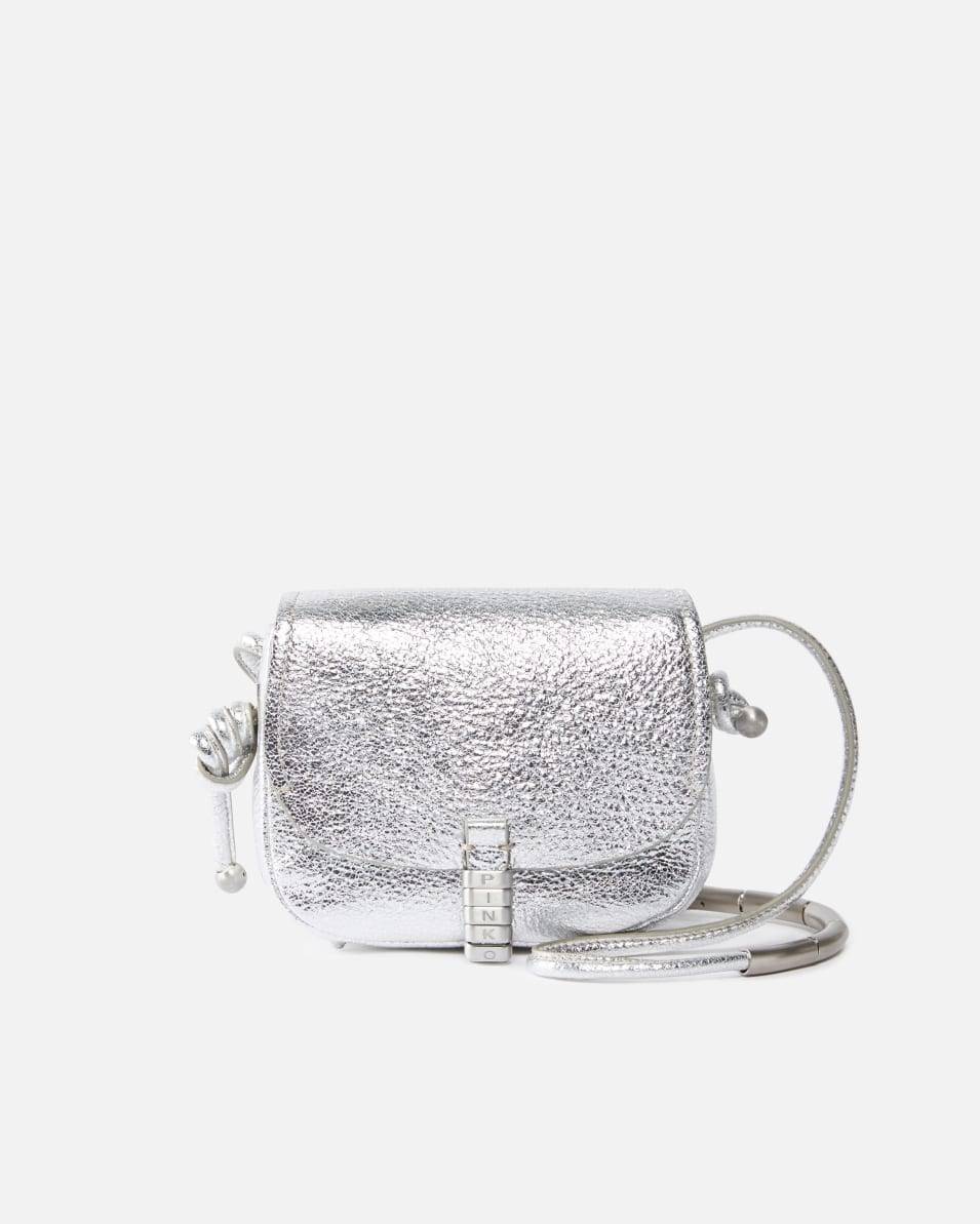 Pinko Mikro-Umhängetasche im Saddle-Bag-Stil aus laminiertem Leder Saisonale Angebote