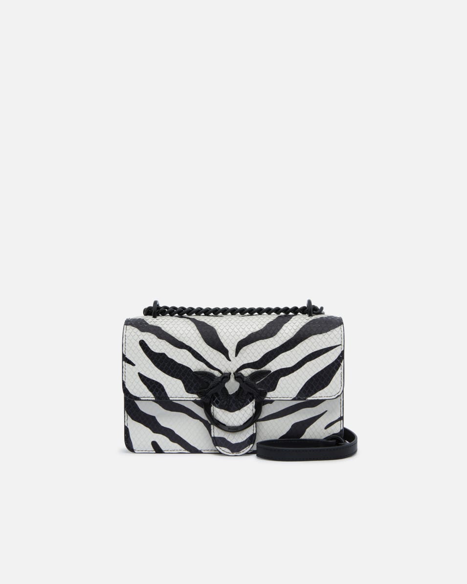 Pinko Kleine Lederumhängetasche Mini Love Bag mit Zebra-Print Sonderangebote