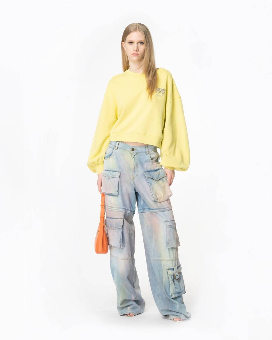 Pinko Boxy-Sweatshirt Love-Birds-Stickerei Angebote