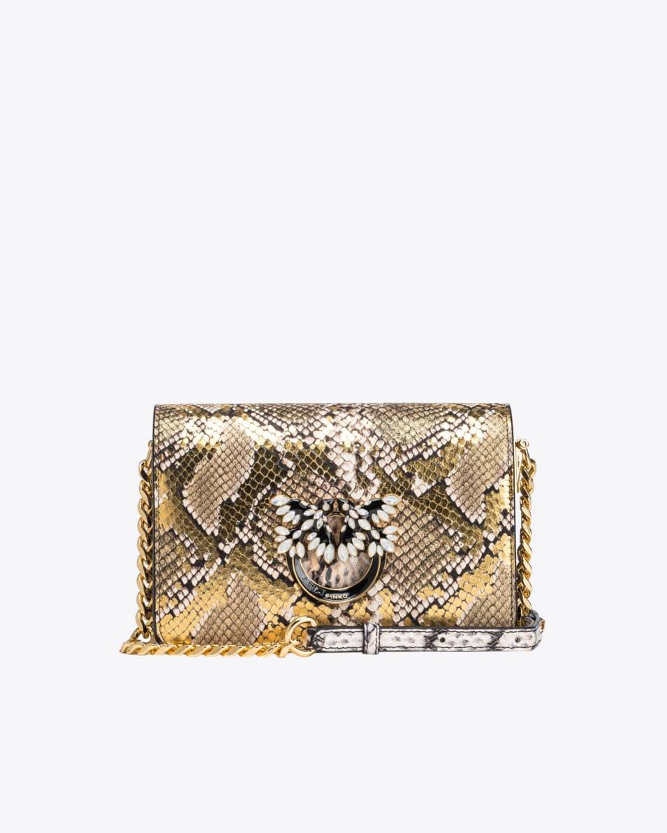 Pinko Mini Love Bag Click Metallic-Leder in Reptiloptik PINKO Galleria Online Shopping
