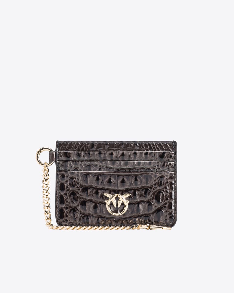 Pinko Leder-Kartenetui mit Kroko-Prägung PINKO Galleria Bis zu 65% Rabatt