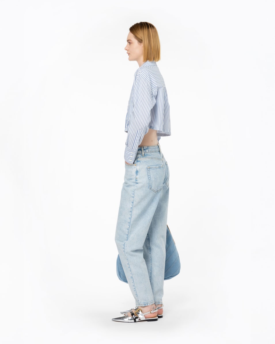 Pinko Cropped-Bluse gestreift Schlussverkauf