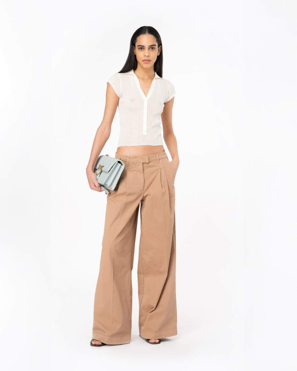 Pinko Wide-Leg-Hose aus Cavalry-Gewebe Fabrikverkauf
