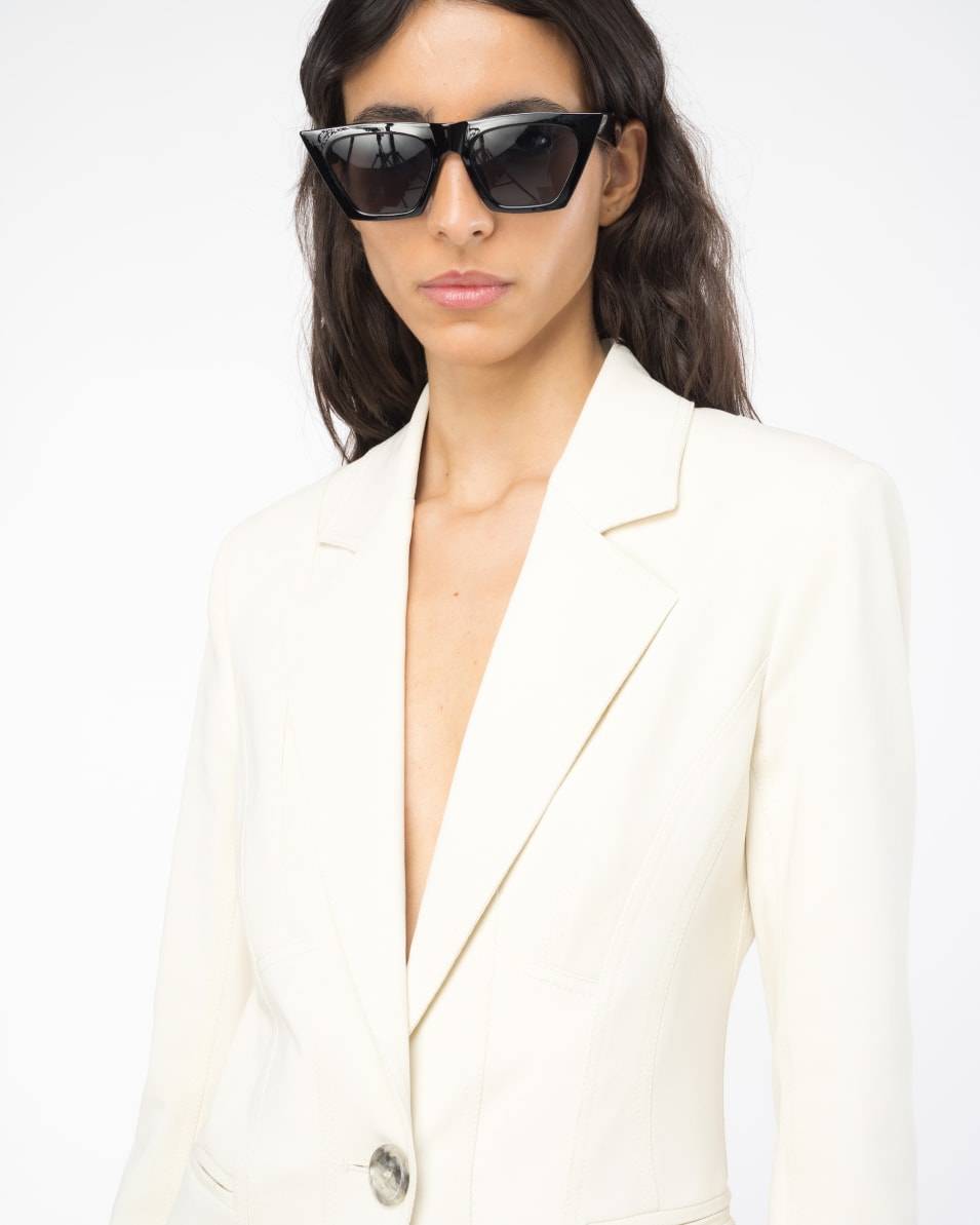 Pinko Einreihiger Blazer aus zwei Materialien Meist gekauft
