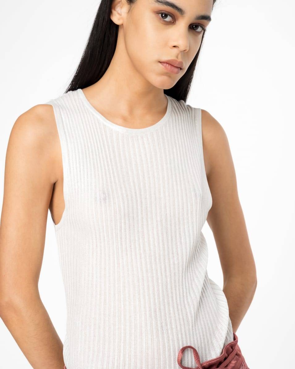 Pinko Ärmelloses Top aus geripptem Lurex Günstig kaufen