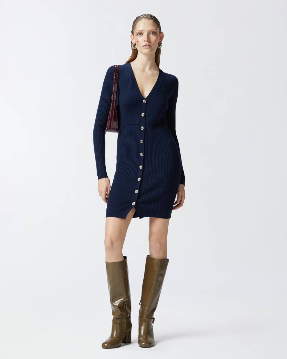 Pinko Geripptes Minikleid aus Wolle VIP-Rabatte