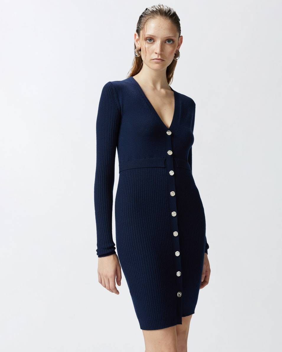 Pinko Geripptes Minikleid aus Wolle VIP-Rabatte