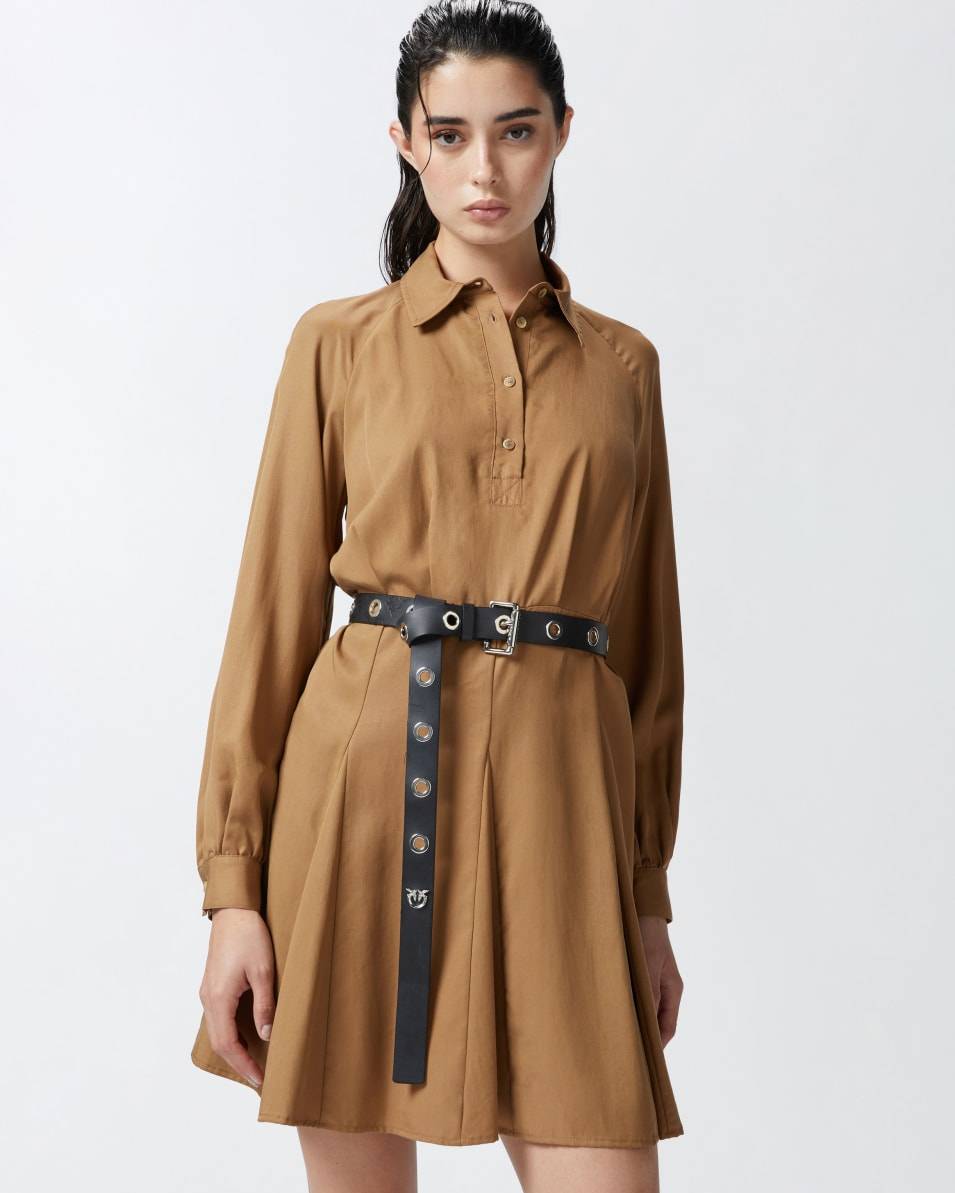 Pinko Hemdblusenkleid mit weicher Textur Tiefpreis