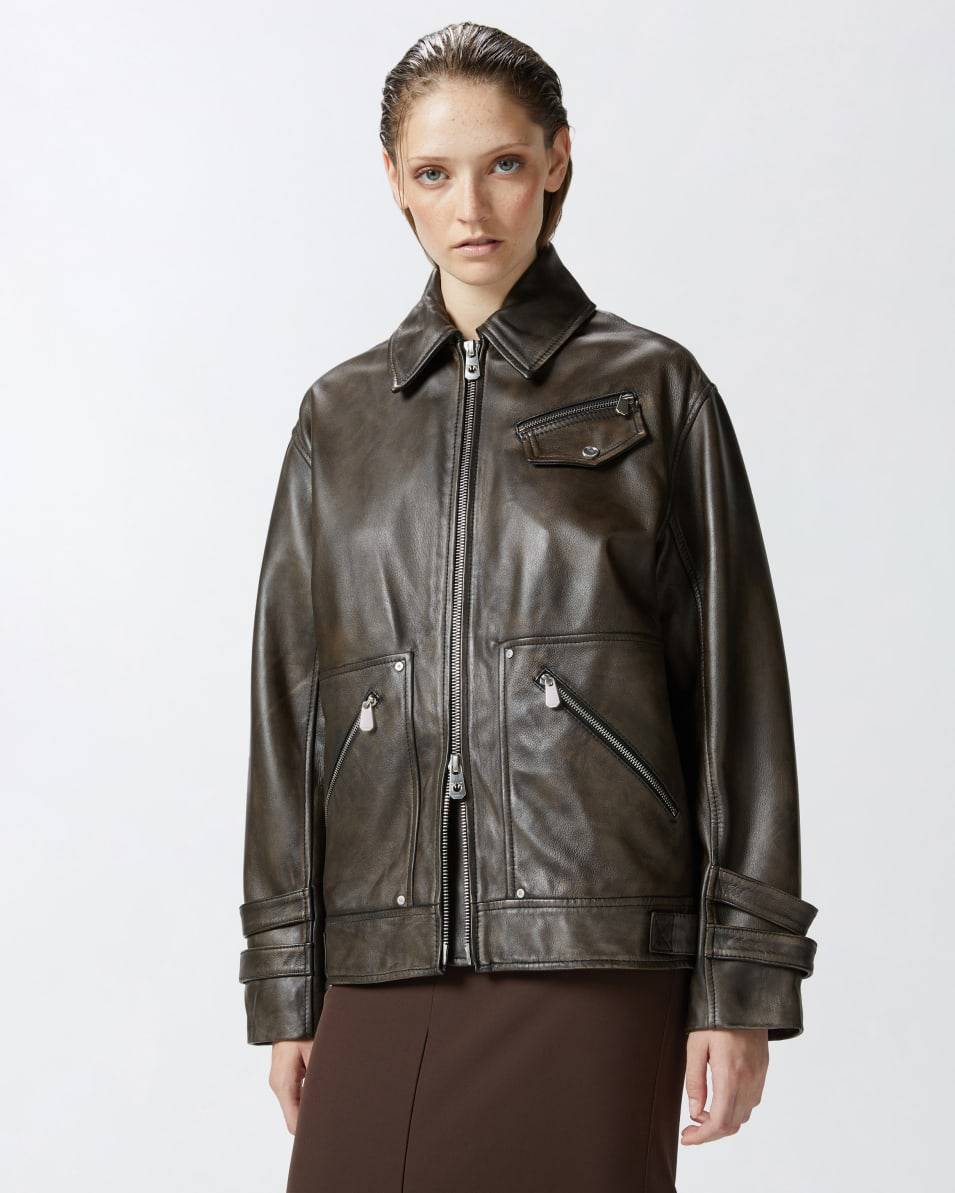 Pinko Blouson aus Leder in Used-Optik Wochenangebot