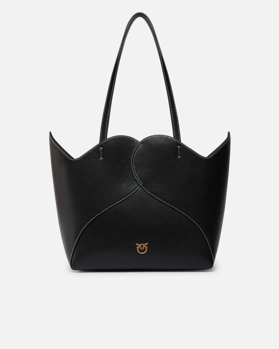 Pinko Große Shopper-Tasche aus Leder mit Herz-Design Bis zu 50% Rabatt
