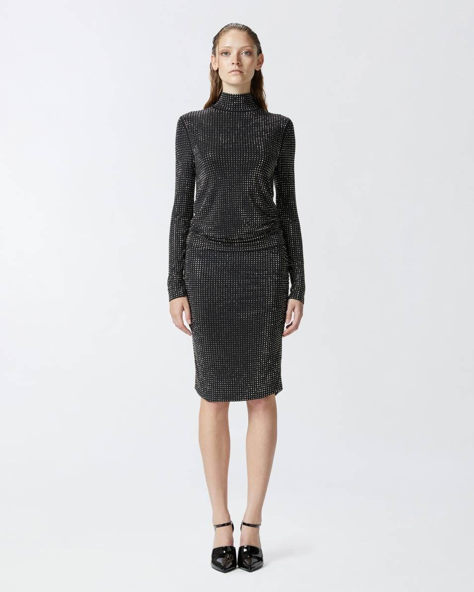 Pinko Pencil skirt with applied rhinestones Großer Ausverkauf