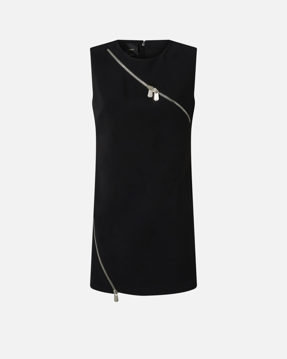 Pinko Kurzes Kleid mit asymmetrischem Reißverschluss Flash Sale