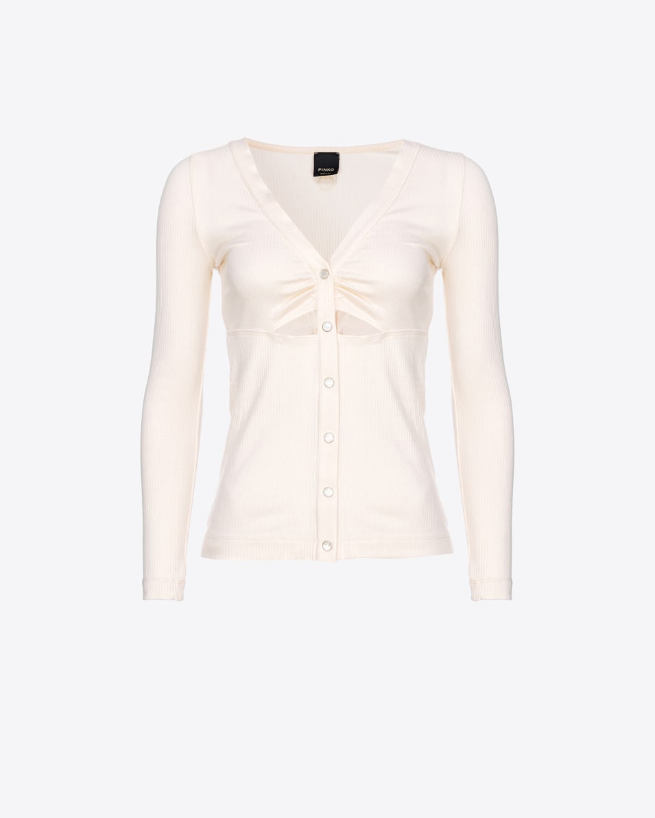 Pinko Gerippter Pullover mit Perlmuttknöpfen Cyber Monday
