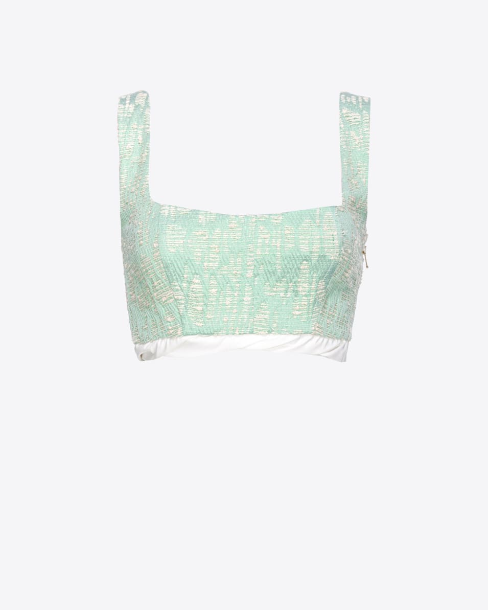 Pinko Crop-Top aus Lurex-Flechtgewebe Weihnachtsangebot