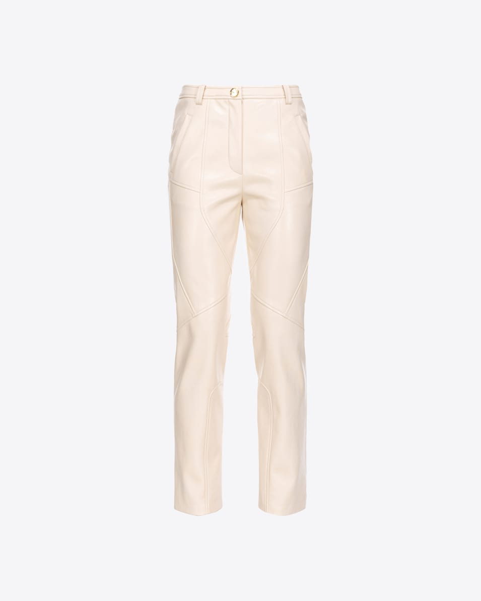 Pinko Hose in geknitterter Lederoptik