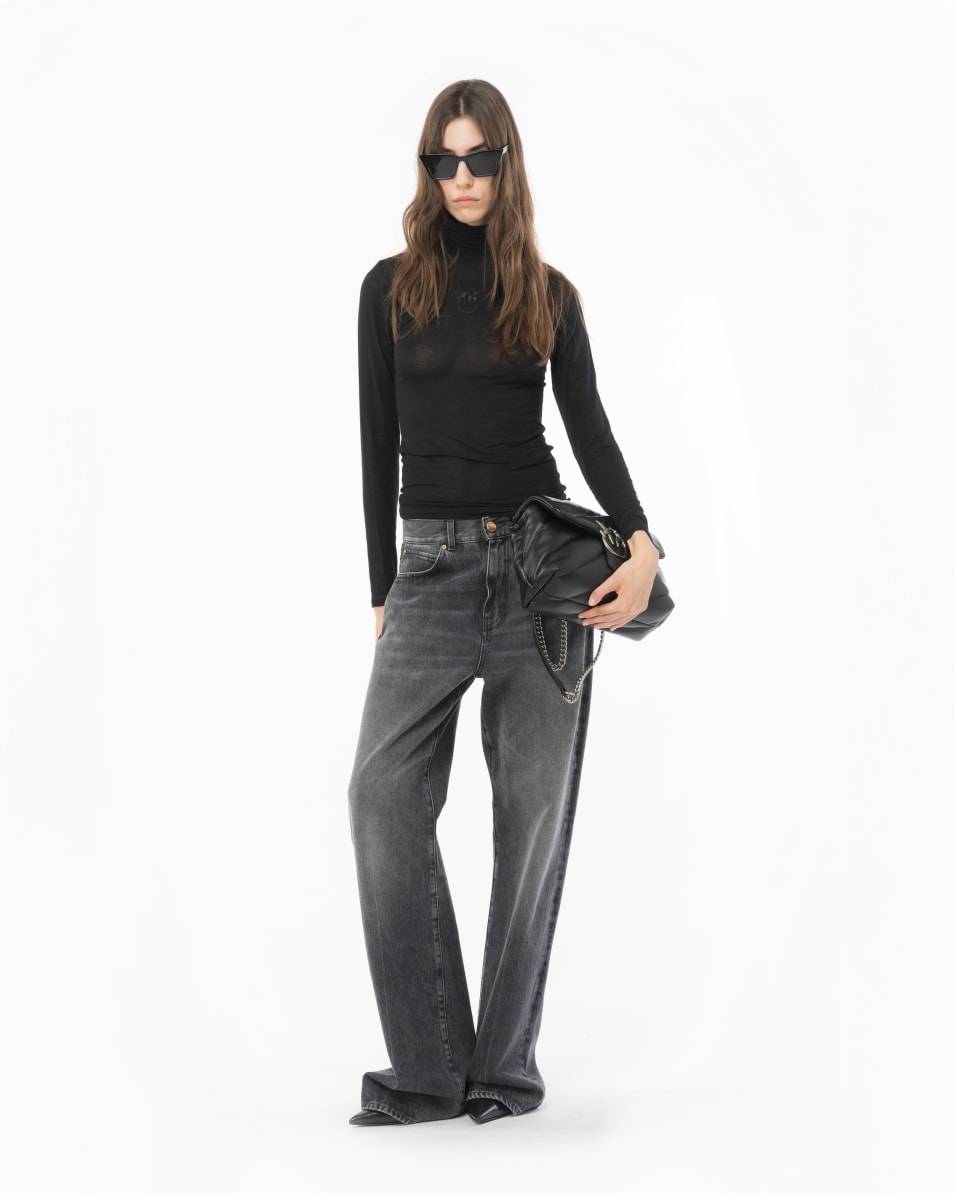 Pinko Rollkragenpullover mit Love Birds-Stickerei Bis zu 60% Rabatt