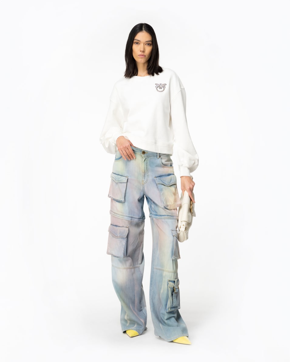 Pinko Boxy-Sweatshirt Love-Birds-Stickerei Im Verkauf