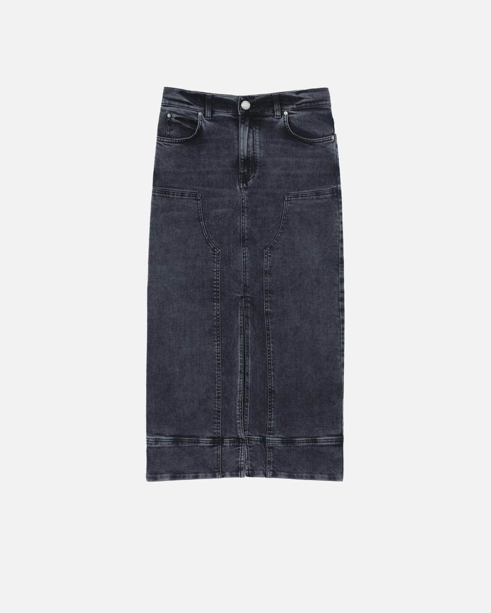 Pinko Maxirock aus dunkelgrauem Denim Online