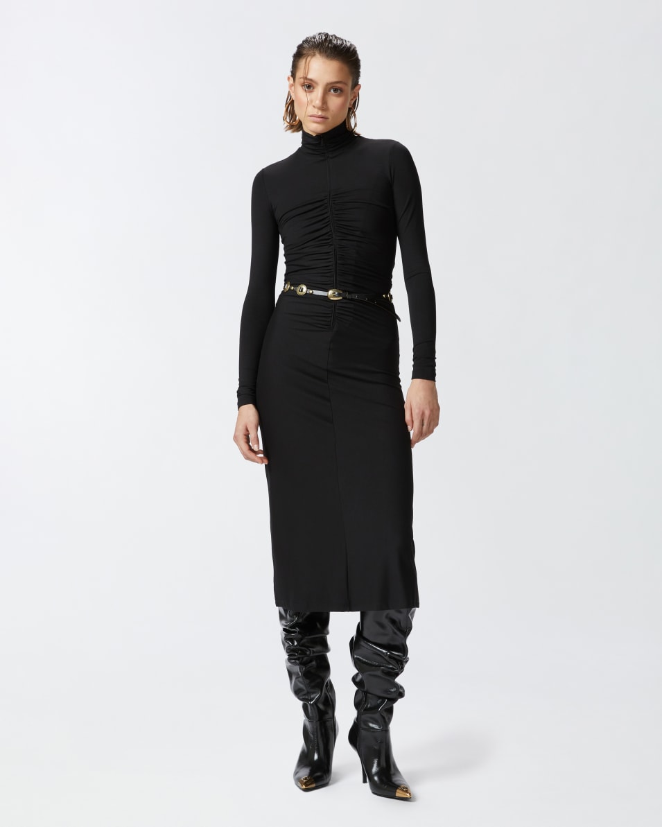 Pinko Jersey midi dress with zip Rabatt