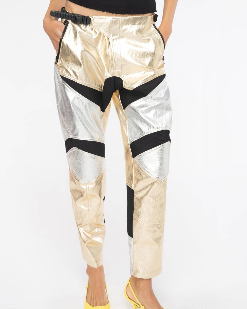 Pinko Bikerhose Metallic Preisnachlass