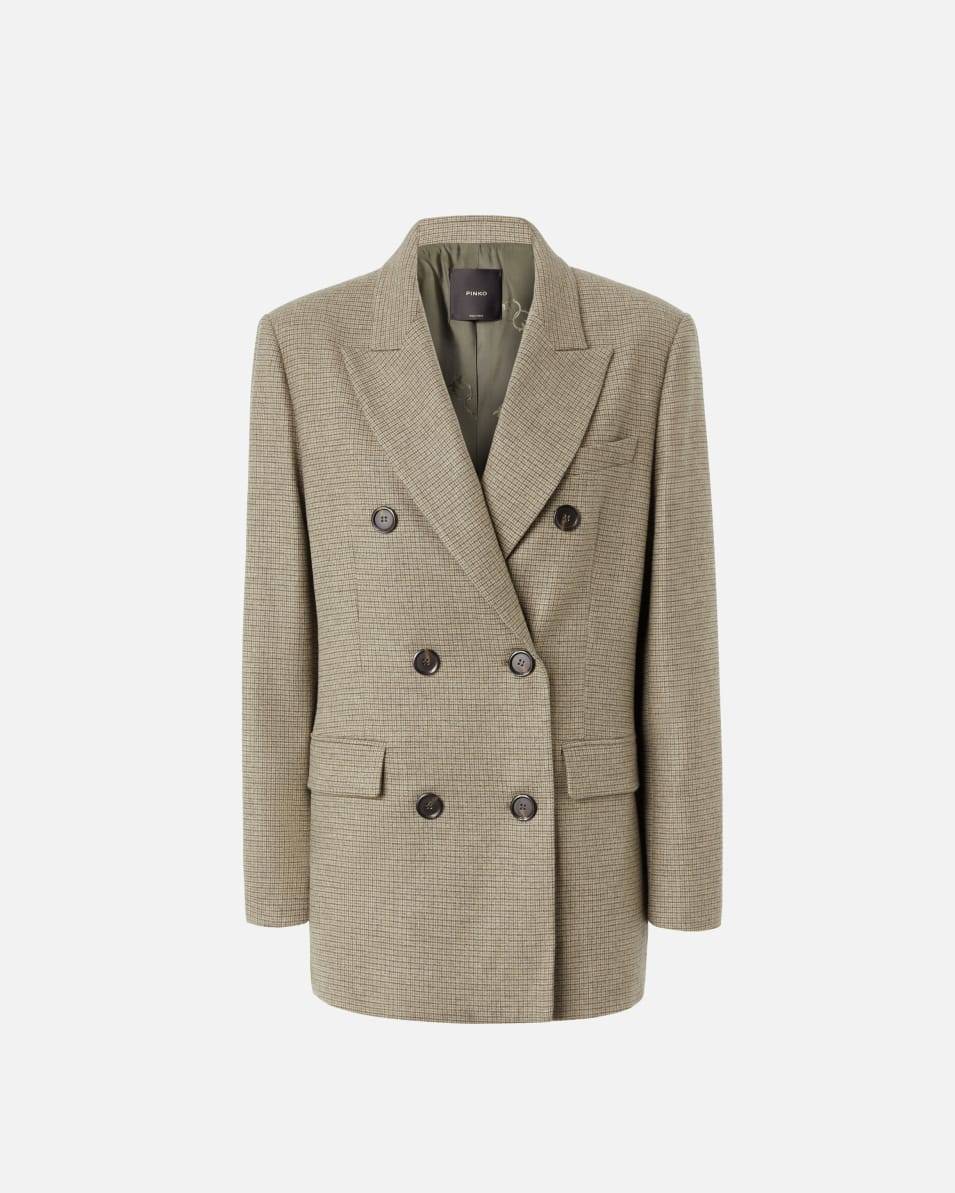 Pinko Zweireihiger karierter Oversize-Blazer Super Sparpreis