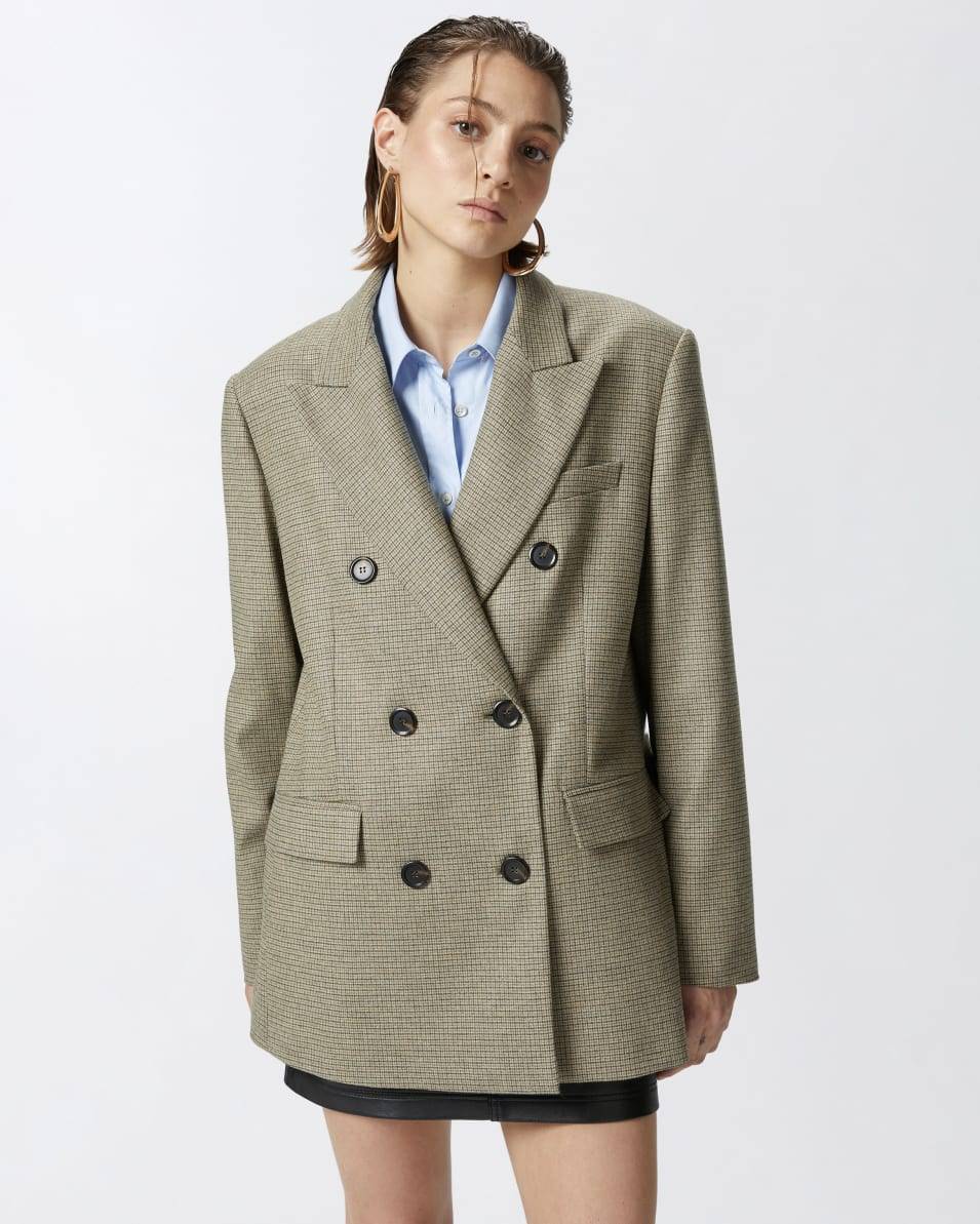 Pinko Zweireihiger karierter Oversize-Blazer Super Sparpreis