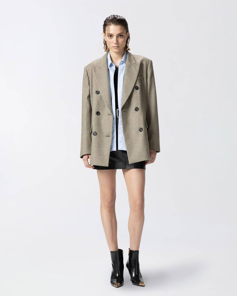 Pinko Zweireihiger karierter Oversize-Blazer Super Sparpreis