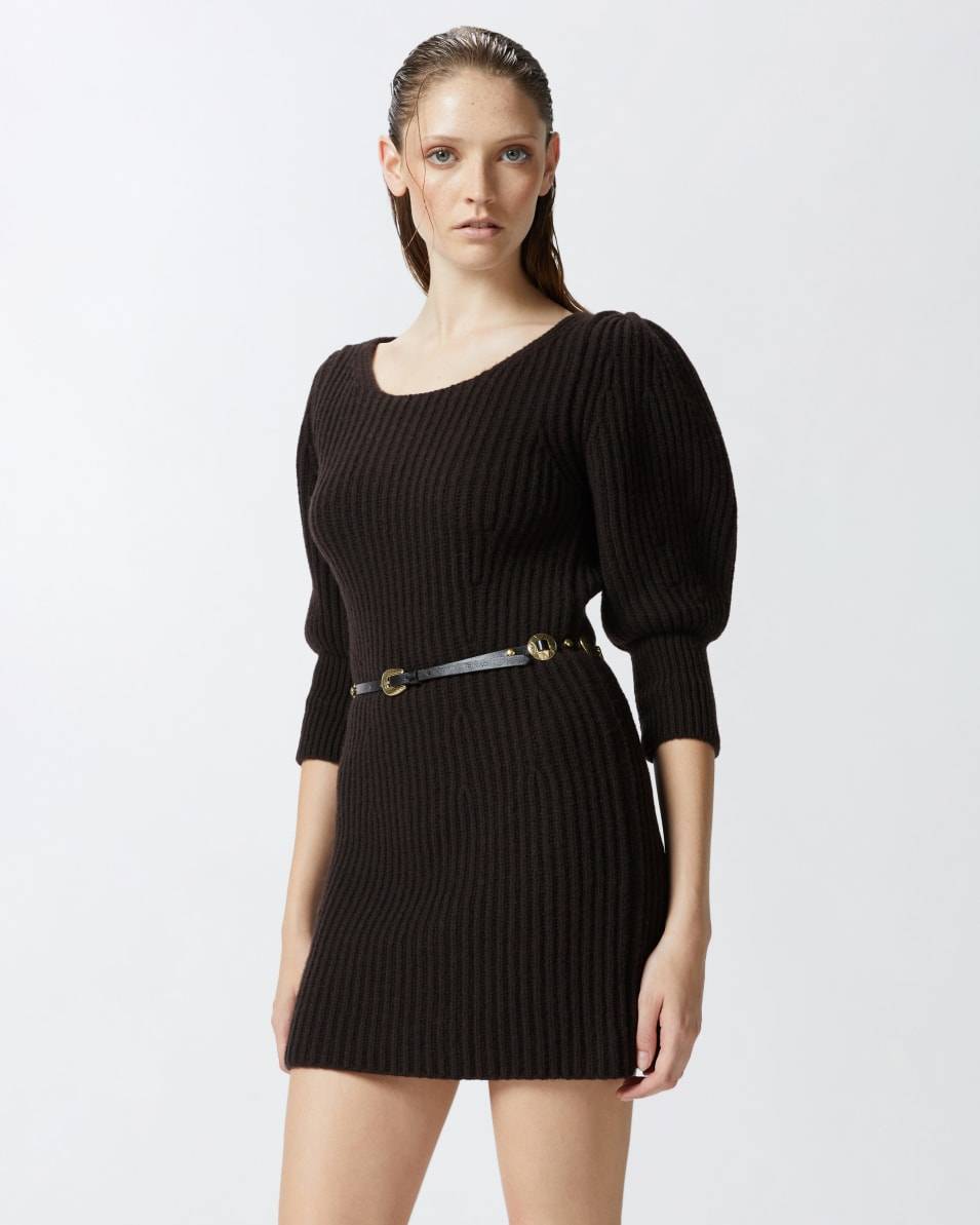 Pinko Kurzes Strickkleid aus Kaschmirwolle in Rippoptik Bis zu 50% Rabatt