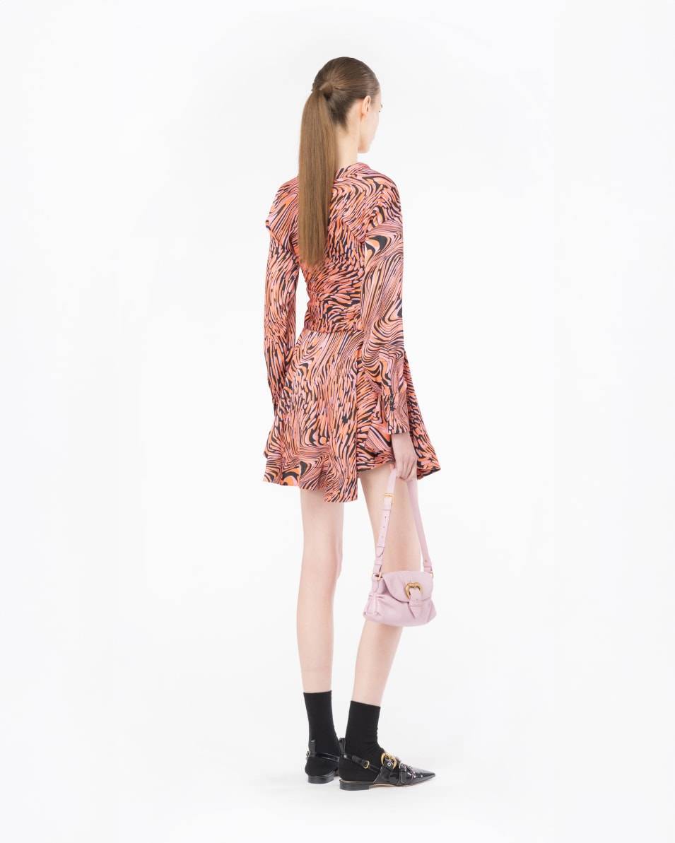 Pinko Minikleid Satin verzerrter Print Begrenzt auf 3 Tage