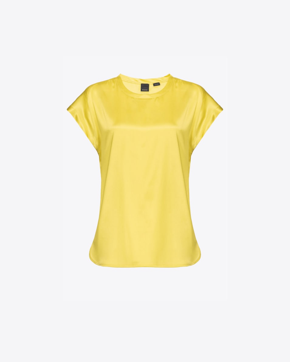 Pinko Kurzarmbluse aus Stretch-Satin Black Friday Preise