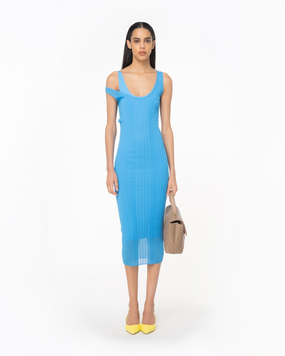 Pinko Midikleid aus transparentem Crêpe Im Verkauf