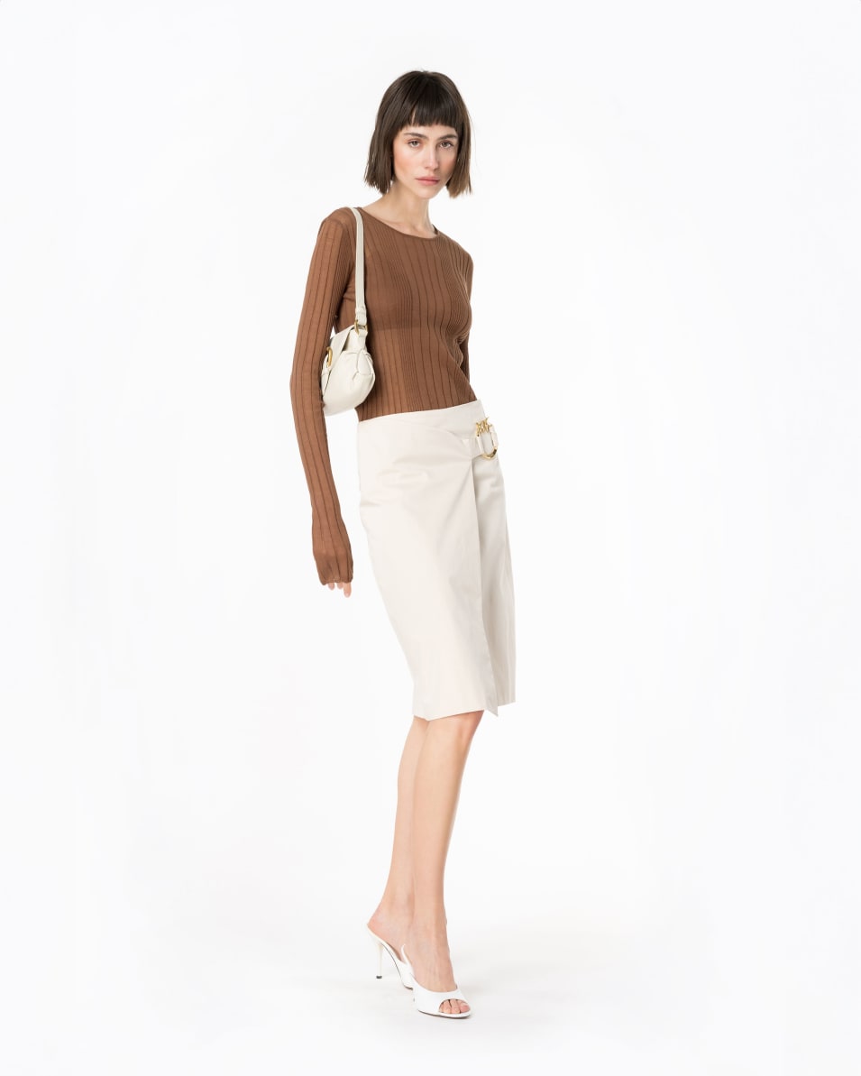 Pinko Midirock aus technischem Satin mit Piercing-Schnalle Rabatte dieses Monats