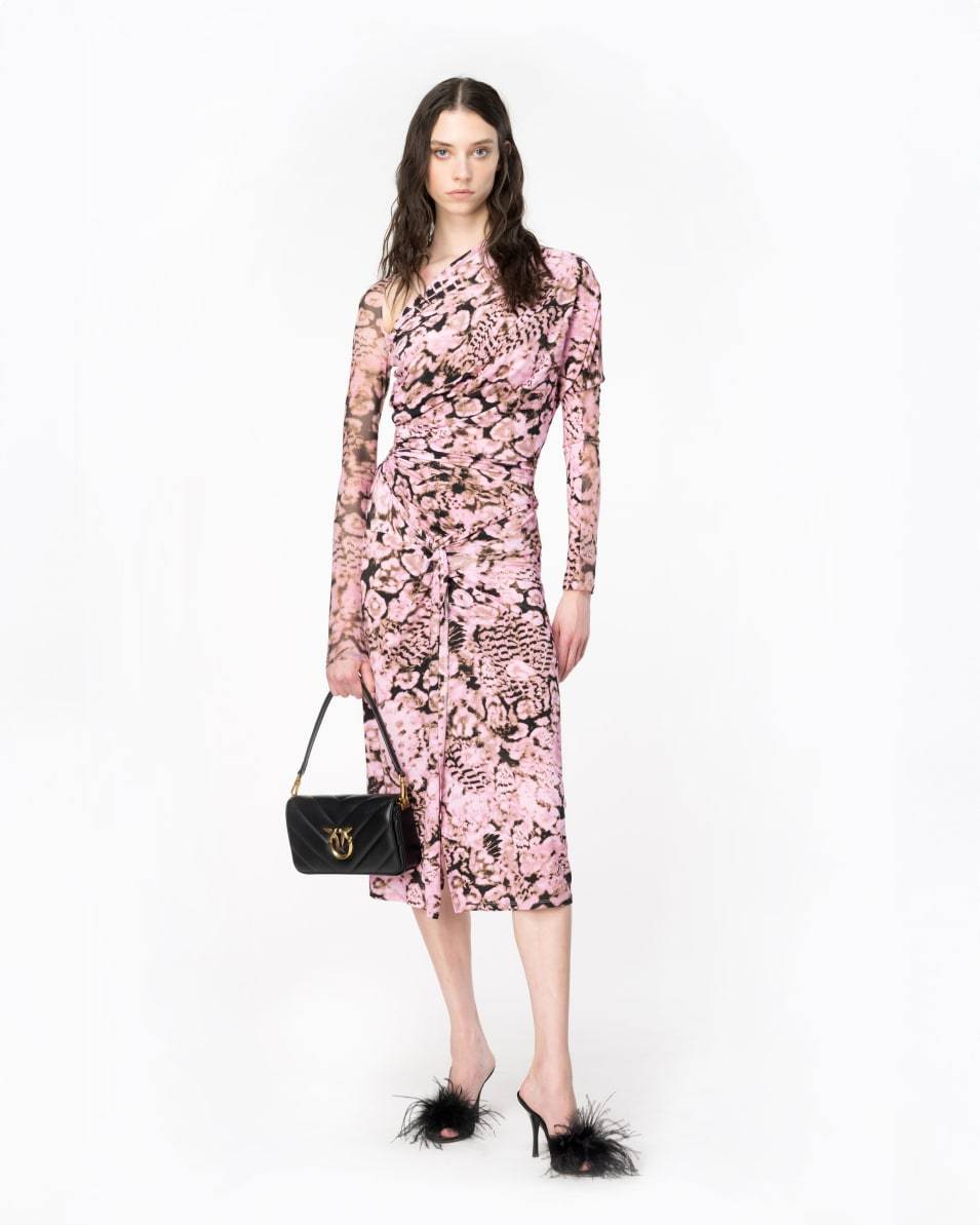 Pinko Kleid aus Jersey und Tüll Coral Scanner Online