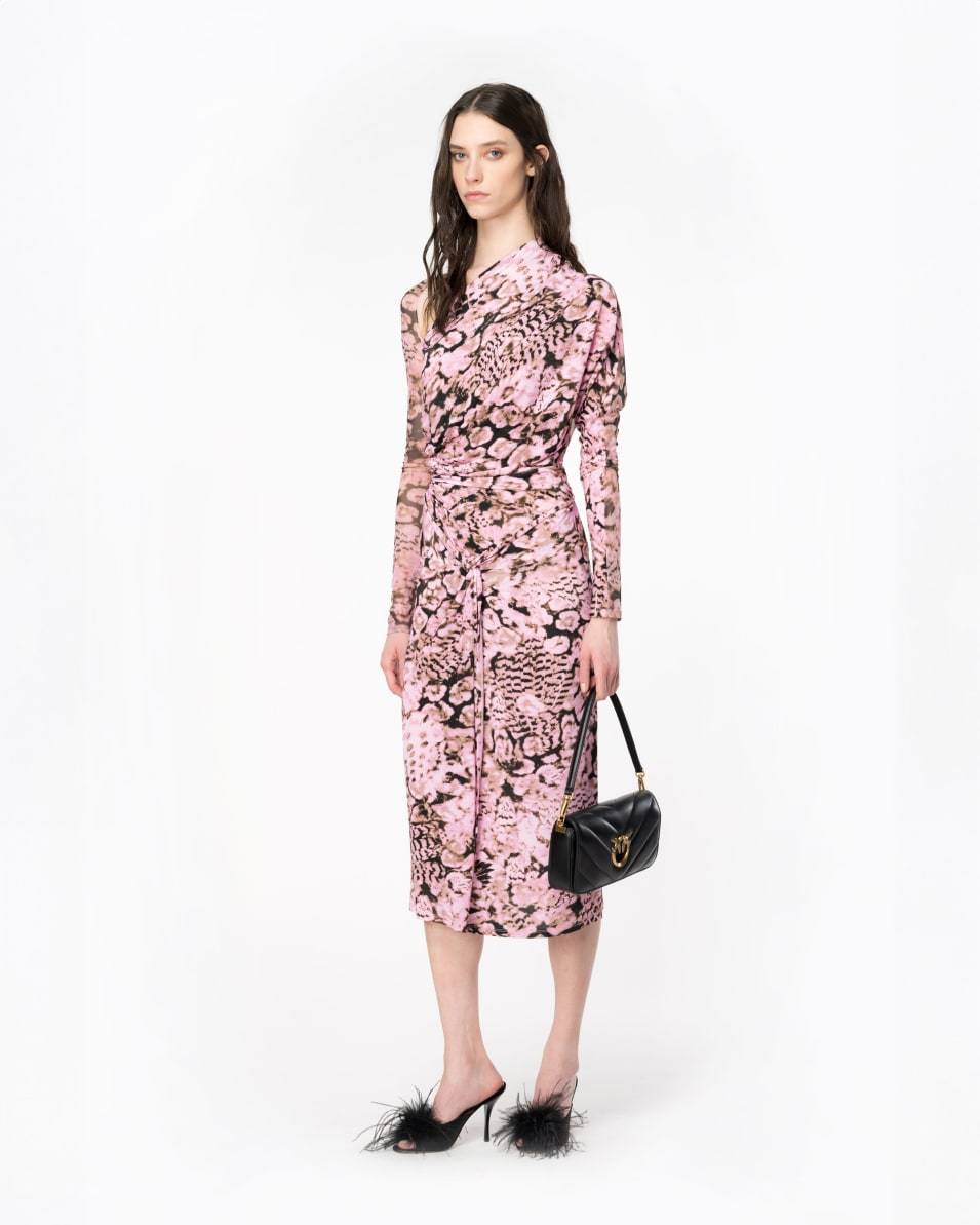 Pinko Kleid aus Jersey und Tüll Coral Scanner Online