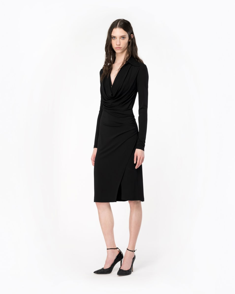 Pinko Midikleid Interlock mit Raffungen Auslauf