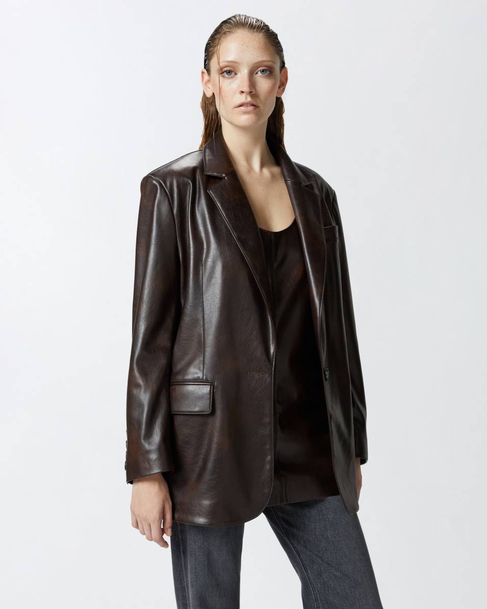 Pinko Classic leather-effect fabric blazer im Angebot