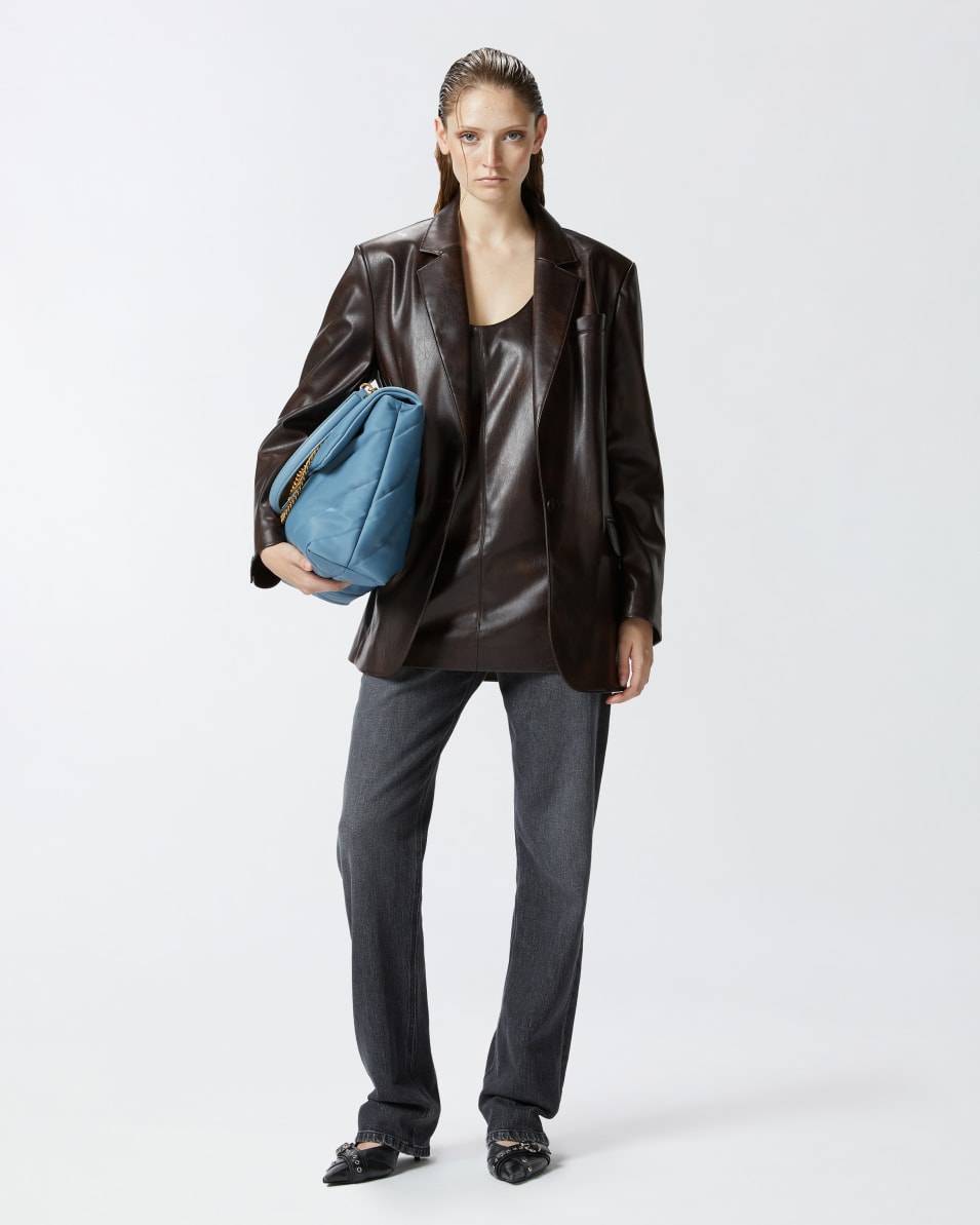 Pinko Classic leather-effect fabric blazer im Angebot