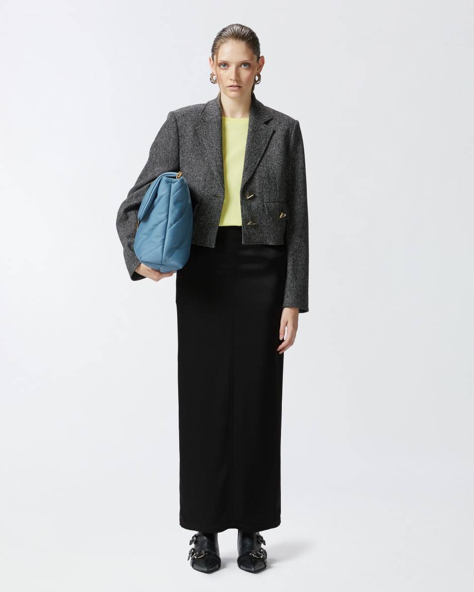 Pinko Langer Satinrock mit Schlitz hinten Schlussverkauf