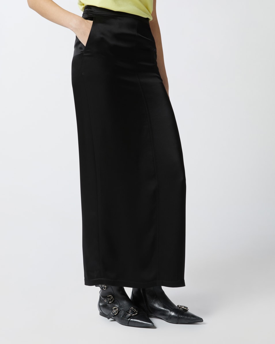 Pinko Langer Satinrock mit Schlitz hinten Schlussverkauf